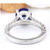 Image 3 : 3.81 CTW Natural Tanzanite 14K Solid White Gold Diamond Ring