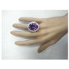 Image 4 : 27.50 CTW Natural Amethyst And Diamond Ring In 18K White Gold