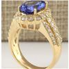 Image 3 : 4.60 CTW Natural Tanzanite And Diamond Ring In 14k Yellow Gold