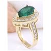 Image 4 : 5.70 CTW Natural Emerald 18K Solid Yellow Gold Diamond Ring