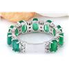 Image 3 : 4.60 CTW Natural Emerald 18K Solid White Gold Diamond Ring