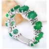 Image 4 : 4.60 CTW Natural Emerald 18K Solid White Gold Diamond Ring