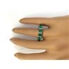 Image 5 : 4.60 CTW Natural Emerald 18K Solid White Gold Diamond Ring