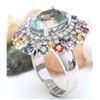 Image 5 : 12.50 CTW Natural Aquamarine 18K Solid White Gold Diamond Ring