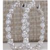 Image 1 : 4.28 CTW Natural Diamond Hoop Earrings 18K Solid White Gold