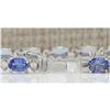 Image 3 : 11.35 CTW Natural Tanzanite And Dimond Bracelet In 14k Solid White Gold