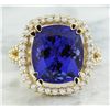 Image 1 : 8.90 CTW Tanzanite 18K Yellow Gold Diamond Ring