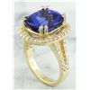 Image 3 : 8.90 CTW Tanzanite 18K Yellow Gold Diamond Ring