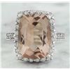 Image 1 : 7.10 CTW Morganite 14K White Gold Diamond Ring