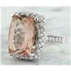 Image 2 : 7.10 CTW Morganite 14K White Gold Diamond Ring