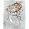 Image 4 : 7.10 CTW Morganite 14K White Gold Diamond Ring