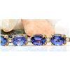 Image 3 : 29.50 CTW Natural Tanzanite 14K Solid Yellow Gold Diamond Bracelet