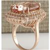 Image 3 : 20.05 CTW Natural Morganite And Diamond Ring 18K Solid Rose Gold