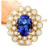 Image 1 : 5.49 CTW Natural Tanzanite 18K Solid Yellow Gold Diamond Ring