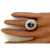 Image 5 : 5.49 CTW Natural Tanzanite 18K Solid Yellow Gold Diamond Ring