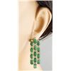 Image 3 : 12.50 CTW Emerald 18K Yellow Gold Diamond Earrings