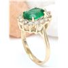 Image 4 : 2.83 CTW Natural Emerald 18K Solid Yellow Gold Diamond Ring