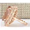 Image 2 : 15.56 CTW Natural Morganite And Diamond Ring In 18K Rose Gold