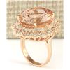 Image 3 : 15.56 CTW Natural Morganite And Diamond Ring In 18K Rose Gold