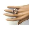 Image 4 : 15.56 CTW Natural Morganite And Diamond Ring In 18K Rose Gold