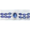 Image 3 : 25.20 CTW Tanzanite 14K white Gold Diamond Bracelet