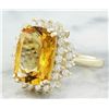 Image 2 : 8.80 CTW Citrine 14K Yellow Gold Diamond Ring