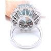 Image 3 : 7.50 CTW Natural Aquamarine 14K Solid White Gold Diamond Ring