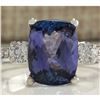 Image 1 : 4.92 CTW Natural Tanzanite And Diamond Ring 14K Solid White Gold