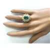 Image 4 : 5.16 CTW Natural Emerald And Diamond Ring In 14k Yellow Gold