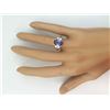 Image 4 : 4.10 CTW Natural Tanzanite And Diamond Ring In 18K Yellow Gold