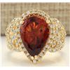 Image 1 : 8.20 CTW Natural Madeira Citrine And Diamond Ring In 18K Yellow Gold