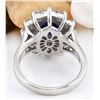 Image 3 : 6.83 CTW Natural Ceylon Sapphire 14K Solid White Gold Diamond Ring