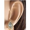 Image 3 : 2.76 CTW Natural Aquamarine And Diamond Earrings 18K Solid Yellow Gold