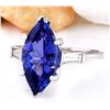 Image 2 : 5.30 CTW Natural Tanzanite 14K Solid White Gold Diamond Ring