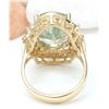 Image 3 : 5.8 CTW Natural Aquamarine 18K Solid Yellow Gold Diamond Ring