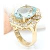 Image 4 : 5.8 CTW Natural Aquamarine 18K Solid Yellow Gold Diamond Ring