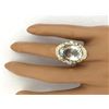 Image 5 : 5.8 CTW Natural Aquamarine 18K Solid Yellow Gold Diamond Ring