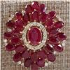 Image 1 : 59.00 CTW Natural Ruby And Diamond Necklace In 14K Yellow Gold