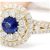 Image 1 : 2.10 CTW Natural Sapphire 14K Solid Yellow Gold Diamond Ring