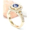 Image 4 : 2.10 CTW Natural Sapphire 14K Solid Yellow Gold Diamond Ring