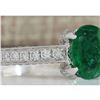 Image 2 : 2.11 CTW Natural Emerald And Diamond Ring In 14K White Gold