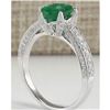 Image 3 : 2.11 CTW Natural Emerald And Diamond Ring In 14K White Gold