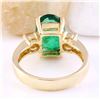 Image 3 : 4.60 CTW Natural Emerald 18K Solid Yellow Gold Diamond Ring