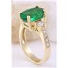 Image 4 : 4.60 CTW Natural Emerald 18K Solid Yellow Gold Diamond Ring