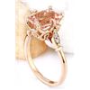 Image 4 : 3.4 CTW Natural Morganite 18K Solid Rose Gold Diamond Ring
