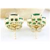 Image 4 : 2.90 CTW Natural Emerald 18K Solid Yellow Gold Diamond Stud Earrings