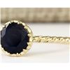 Image 2 : 1.30 CTW Natural Blue Sapphire Ring In 18K Yellow Gold