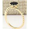 Image 3 : 1.30 CTW Natural Blue Sapphire Ring In 18K Yellow Gold