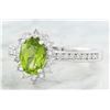 Image 2 : 1.95 CTW Peridot 14K White Gold Diamond Ring