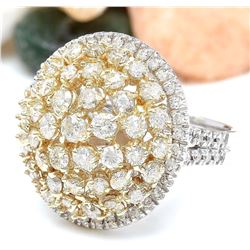 4.28 CTW Natural Diamond 18K Solid Two Tone Gold Ring